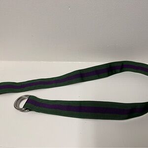 Vineyard Vines Green and Purple Belt with Silver Rings